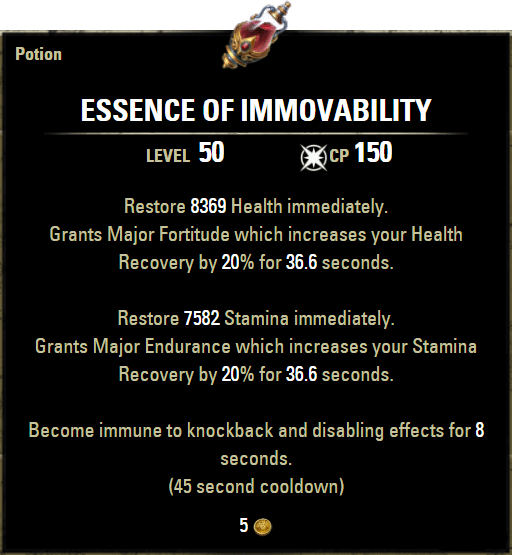 Immovability Potions