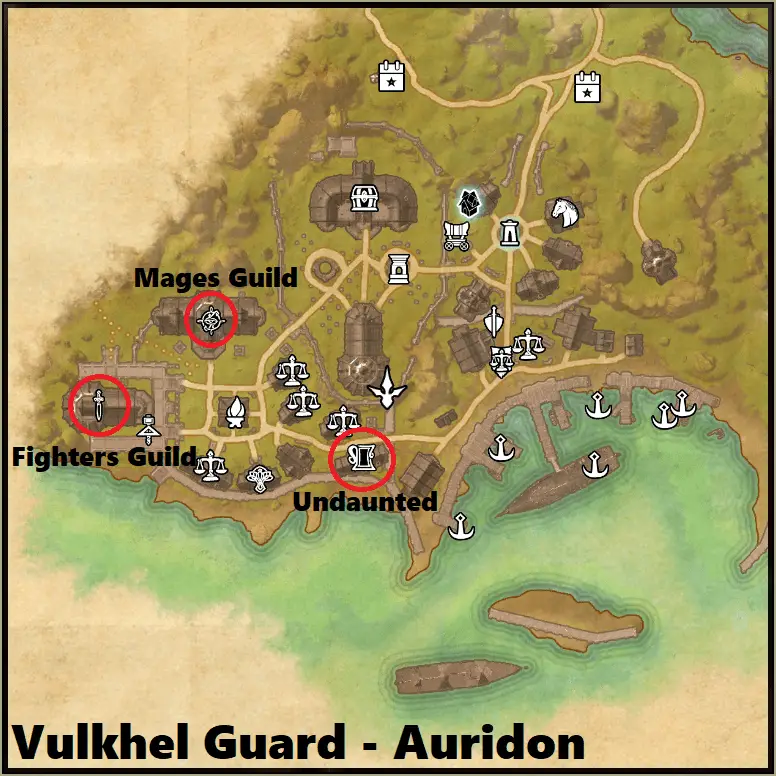 Aldmeri Dominion Guild Locations