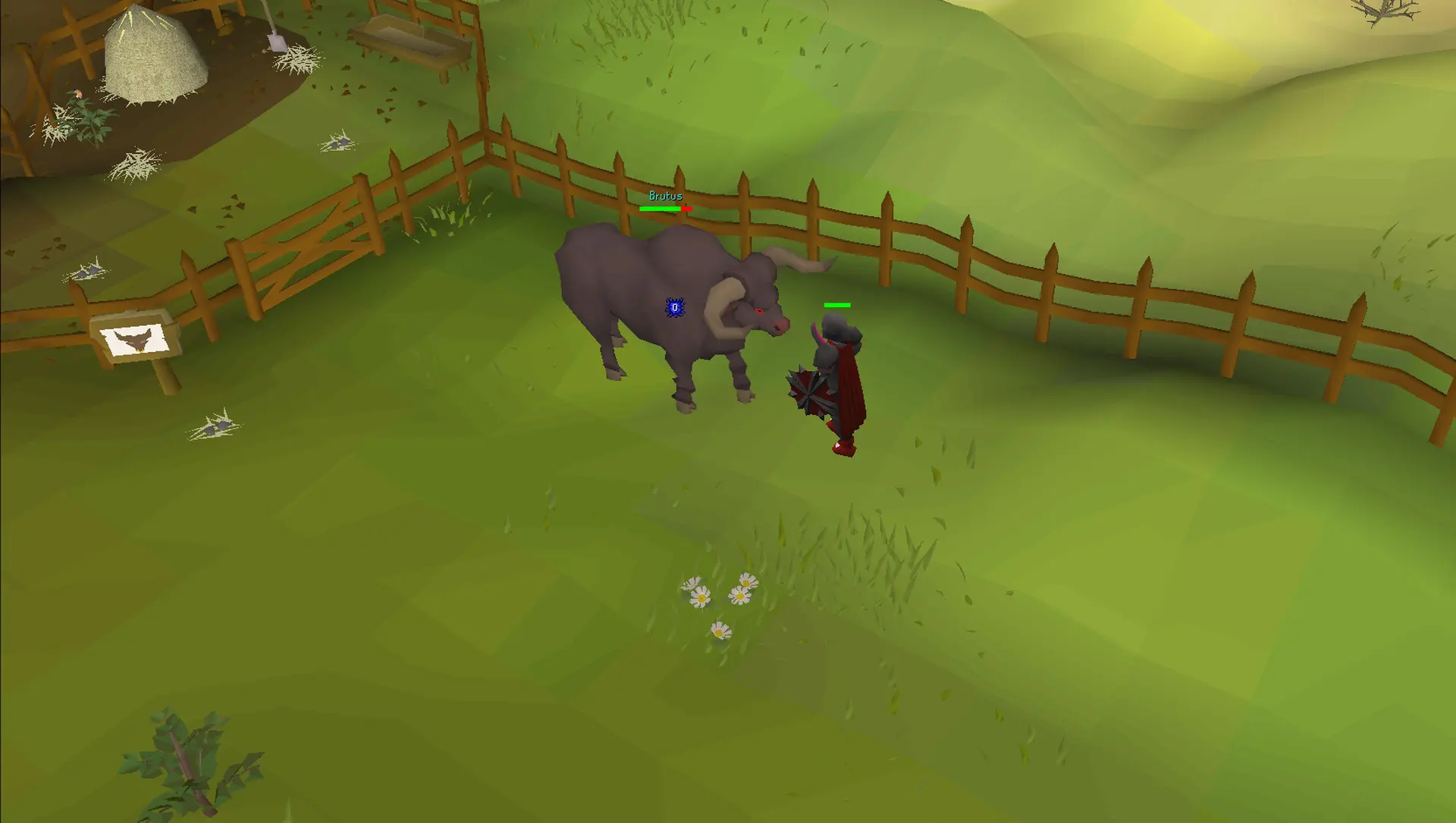OSRS Cow Boss Brutus being killed by a Defence Pure
